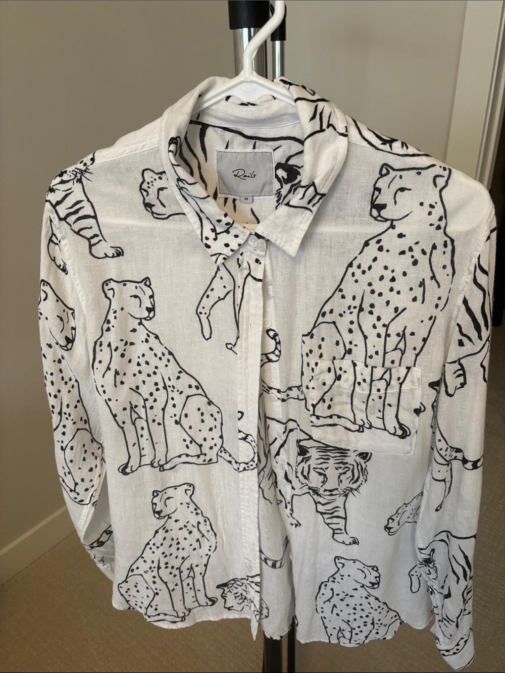 Rails Linen Charli Ivory Wild Cats Shirt